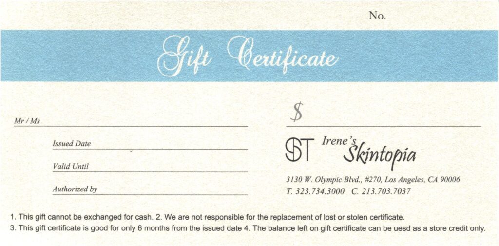 A gift certificate for a personal item.